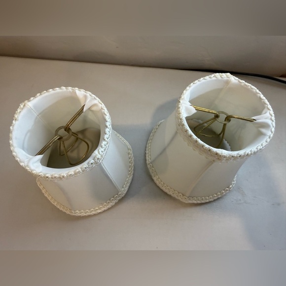 Cream Scallop Edge Clip On Mini Lamp Shades Set Of Two - Picture 2 of 10